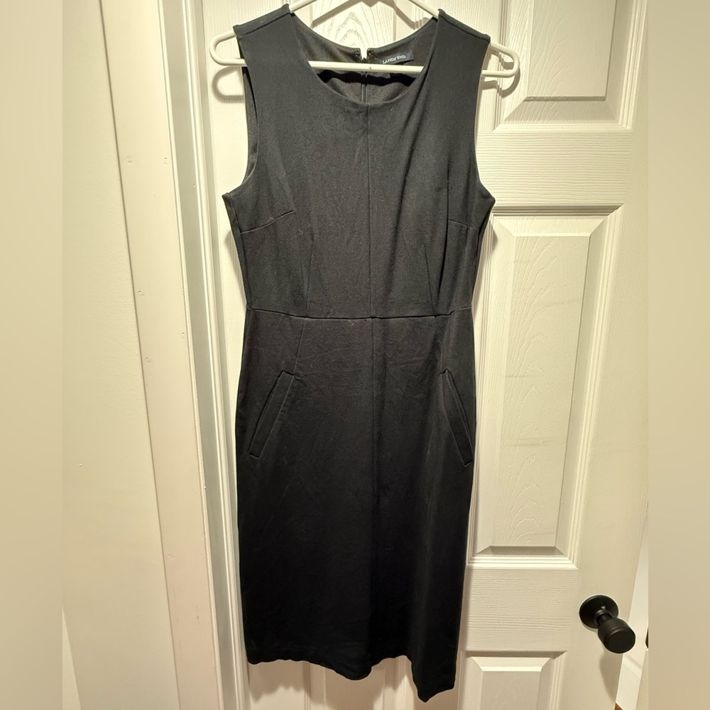 Lands' End Elegant Black Midi Dress